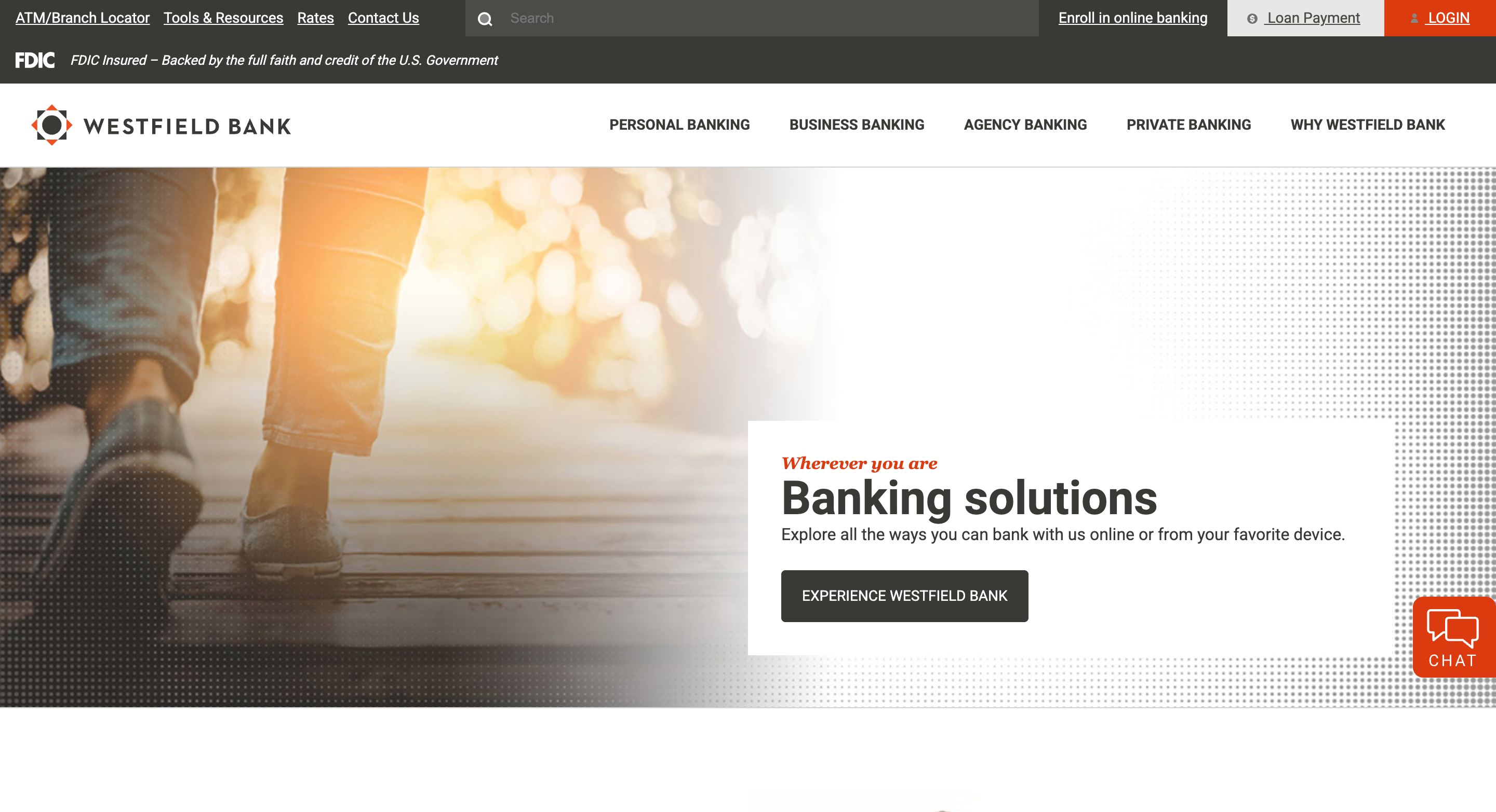 preview of Westfield Bank website