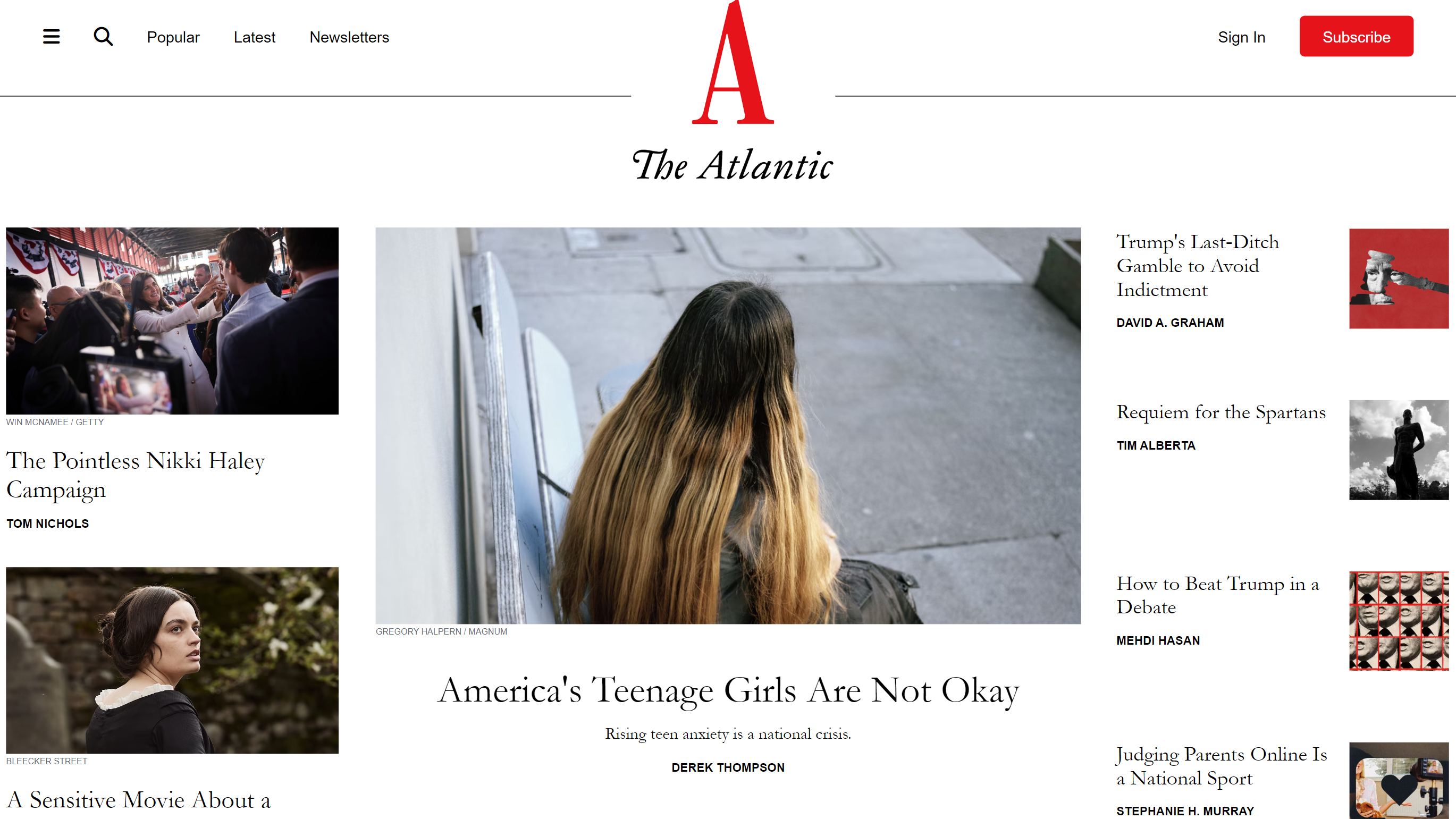 preview of Atlantic website